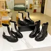 2023 Nya kvinnliga designer stövlar landstövlar svart läder lyxig hög klack ankel för australiens kvinnliga klackar med låda
