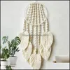 Arts And Crafts Arts Crafts Newboho Dream Catcher Wall Decor For Bedroom Livingroom Feather Grey White Hanging Decoration Ornaments C Dhpio