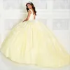 Amazing Beaded Lace Ball Gown Quinceanera Dresses Appliqued V Neckline Prom Gowns Sequined Tulle Sweep Train Sweet 15 Masquerade Dress 415