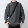 Sweaters voor heren Mock Necklovers Men Solid Color Pullover gebreide mode casual trui winter en herfst warme kleding z88