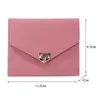 Wallets Women Vintage Simple Wallet Trifold PU Leather Coin Purse Solid Color Business Card Holder Short Ladies Female Mini Bag