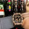 Orologi di lusso per uomo Orologio meccanico Movimento automatico svizzero Cinturino in caucciù con specchio in zaffiro Orologio da polso sportivo di marca svizzera