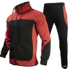 Men's Tracksuits Sports Suit Sweater European and American Casual Color Contrast Hooded Autumn Coat Men G221011