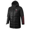 DC United Men's Down Parkas winter pre-match hooded coat winter cotton coat full zipper leisure sport outdoor warm sweatshirt