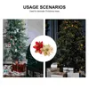 Fiori decorativi Natale Natale Poinsettia Fiore Ornamenti glitter Ghirlanda Albero Ornamento artificiale Vacanza Agrifoglio lucido