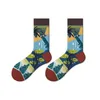 Chaussettes pour hommes tendance européenne et américaine rue créative abstraite style rétro couple chaussettes en coton T221011