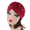 Women Muslim Pearl Beads Elastic Turban Bonnet Scarf Islamic Inner Hijab Caps Arab Head wrap Hijab femme musulman turbante mujer