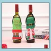 Party Favor Red Wine Bottle Er Beer Bottles Champagne Ers Christmas Party Favor Table Decor Mini Xmas Festival Apron Santa Gift Pack Dhfvo