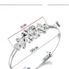 Bangle Customized Pull Push Bracelet Plated Crystal Flower Jewelry For Women Cubic Zircon Design