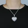 iced out heart lock pendant paved 5A cz stone plated gold silver for women men punk styles hip hop jewelry wholesale