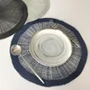 Table Mats 4pcs Round Weave Placemat Pad Paper Mat Heat Resistant Bowls Coffee Cups Tableware For Kitchen Party Supply