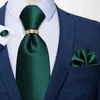 Noeuds papillon 8 cm hommes mode soie Jacqurd armure vert bleu solide formel affaires Nektie poche carré cravate ensemble cadeau pour DiBanGu