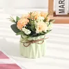 Decorative Flowers Nordic Fresh Artificial Plants Ceramic Potted Ornaments Home Decorations Crafts Wedding Festive Party Supplies 1piece