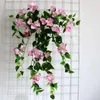 Flores decorativas HTMeing Bugainvillea Garland Seda de seda Falsa Falsa pendurada em casa Decoração de casamento