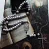 Collana con filo intrecciato a mano intrecciato a mano in legno per uomini donne religiose gioielli religiosi