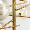 Chandeliers Lamp Designer Chandelier Gold Glass Bubble Dining Room Kitchen Restaurant Sphere Hanging Light Luster