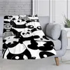 Blankets Cool Fantasy Panda Printed Modern Blanket Flannel Soft Plush Sofa Bed Throwing Cartoon For Beds Gifts Drop