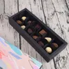 Geschenkverpakking 200 stuks chocoladedozen verpakking standaard dessert zwart papier voering materiaal lade theekransje