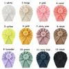 Nouveau-né couleur unie chapeau garçons fille coton doux rond noeud Turban Bonnet casquettes bébé Photo accessoires tête enveloppes enfant chapeaux