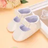 First Walkers 2022 Baby Girl Cotton Princess Shoes Retro Spring Autumn Toddlers Prewalkers Pu Infant Soft Bottom 0-18M