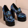 Sandals Stylish Designer Brand Women Shoes Square Toe Double Platform Pumps Chunky Heel Slip-on Office Lady High Grundfos