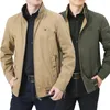 Men's Jackets Men's Stand-Up Collar Cotton Double-Sided Wear Jacket Spring Autumn Middle-Aged Men Casual Plus Size 4XL Military Coats