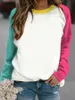 Snabb sublimering Sweatshirt långärmad värmeöverföring Tie Dye Pullover 20 Alternativ Hem Crew Neck Topp Skjortor Färgblock Tryckt för Women Clothes Chirstmas Festival