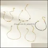 Cavigliere 5Pcs Cavigliera Catena Donna Sandy Beach Fashion Semplicità Stratificato Amore Braccialetti alla caviglia a forma di cuore Estate San Valentino 3 8Hs Dheip