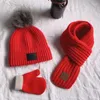 帽子ベイビーハット秋と冬の子供スカーフセット男の子の女の子かわいいニットウールファッションデザイナーのための子供