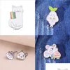 Pinnen broches op maat gemaakte perzik dier spier ginseng fruit kat teepot harde email pin pin broche legering zak kleding accessoires cartoon dhlmc