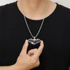 Pendant Necklaces Fashion Iced Out Black Color Zircon Bat Necklace With Tennis Chain Animals Choker Halloween Collar Hip Hop Girls Jewelry