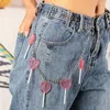 Chaveiros Harajuku Transparente Coração Púrpura Pirulito Metal Chaveiro Para Mulheres Jeans Punk Cintura Calças Acessórios Jóias