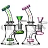 6 pouces Mini narguilé dab rig violet verre Bongs bécher Bong fumer conduite d'eau coloré huile Rigs tuyaux perc filtre épais bol capiteux clou de quartz