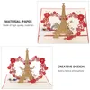 Greeting Cards 1 Set Three-dimensional Eiffel Tower Engraving Luminous