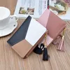 Wallets Geometric Women's Bag Cute Pink Pocket Purse Card Holder Patchwork Wallet Lady Female Portefeuille Clutch