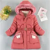 Down Coat Children Winter Tiener verdikte capuchon met capon met capon met capon