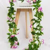 Dekorativa blommor Cirka 2,3 m l￥ng simulering Blomma Silkduk Tyg Morning Glory Wedding Home Decoration Wreath Garden Arch Diy Vine Shape