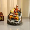 Decorative Figurines Christmas Indoor Animated Winter Wonderland Set With LED Lights And Music Gift Santa Claus Snowman