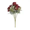 Fiori decorativi Bouquet di rose artificiali Matrimonio Po Studio Puntelli di tiro Simulazione Ornamenti per piante Decorazioni per feste domestiche finte