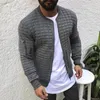 Men's Jackets Men Jacket Zipper Round Neck Solid Color Long Sleeve Winter Casual Cardigan For Home Male Clothing Streetwear