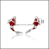 Urok Bamoer Rybą Czerwone Enami Kolczyki dla kobiet 925 Sterling Sier Spring Koi Ear Studs Festival Fashion Jewelry 1771 V2 Drop de Dhdv0