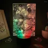 Night Lights Jujutsu Kaisen Anime Figure 3D LED Two Tone Lamp Colorful Light Bedroom Table Decor Birthday Gifts Manga