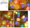 Dizeler 20 LED Rattan Ball String Lights Home Bahçe Romantik Pil İşletilmiş Peri Lamba Partisi Çelenk Düğün Noel Dekor