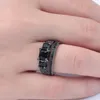 Wedding Rings Sets Jewelry Distribution Princess Black Cubic Zircon Women Engagement Ring Jewellery3992315