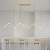 Ljuskronor modern minimalistisk ledning ljuskrona svart/gyllene matsal kök ö långhänge lampa nordiska restaurang bar kontor fixturer