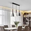 Pendant Lamps Nordic Restaurant Chandelier Black And White Gray Macarone 3 Heads Iron Lighting Art Personalized Bar Table Bedroom Lamp