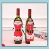 Party Favor Red Wine Bottle Er Beer Bottles Champagne Ers Christmas Party Favor Table Decor Mini Xmas Festival Apron Santa Gift Pack Dhfvo