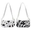 Takı Torbaları Koltuk Alt çanta Zincirleri Beyaz Çanta Sütü İnek Zebra Desen Çantaları Kadın Moda Omuz Çantaları Lüks Tasarımcı Deri