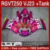 Tank Fairings Kit f￶r Suzuki RGVT250 RGV-250CC SAPC 1997-1998 Bodys 161no.148 RGV-250 RGV250 VJ23 RGVT-250 1997 1998 RGVT RGV 250CC 250 CC 97 98 ABS FAIRING Pink Glossy