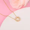 Pendentif Colliers QANDOCCI Shine Signature Logo Pave Circle Collier Collier Authentique Sterling-Argent-Bijoux pour Femmes